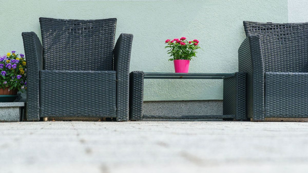 Ruheplatz im Garten der Pension
